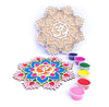 Reusable Rangoli Template Mat with Wooden Base 11.5 Inch (Design E) | Just Fill It Up with Rangoli, Flowers, Pulses | Traditional Art with Modern Day Ease of Use (T388_E)