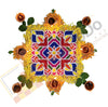 Reusable Rangoli Template Mat with Wooden Base 11.5 Inch (Design B) | Just Fill It Up with Rangoli, Flowers, Pulses | Traditional Art with Modern Day Ease of Use (T388_B)