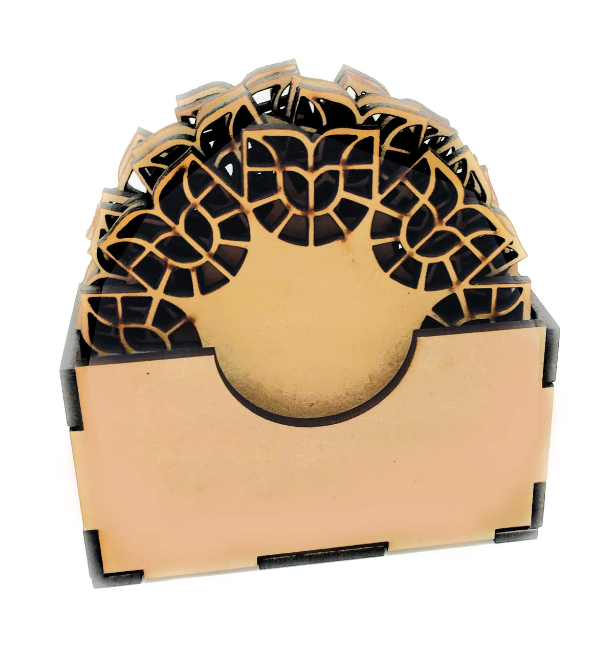 Wooden Drink Coasters with Table Protection Layer – Set of 6