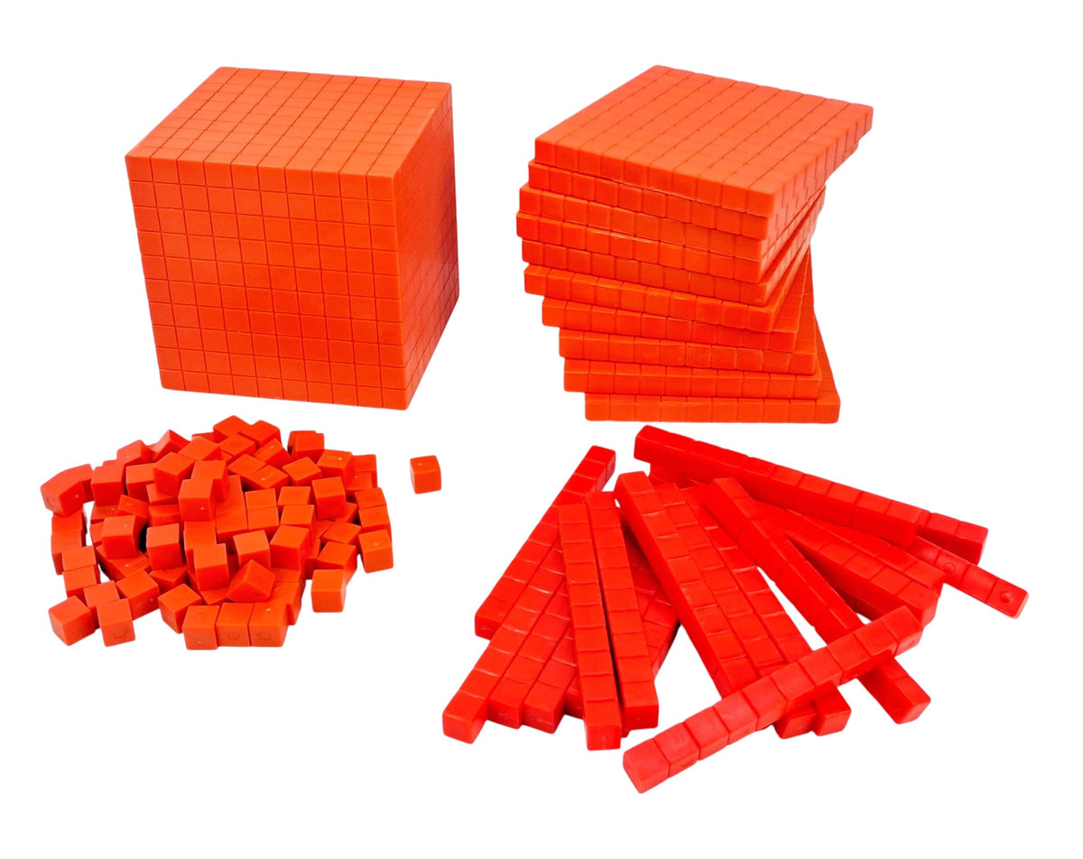 Base Ten Blocks Kit – 140 Pieces, Mats & Activity Book, Without Cube