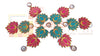 StepsToDo _ Golden Frame Lotus Cutouts (Set of 12) | Rose Pink (6) + Ocean Blue (6) | DIY Rangoli, Home Decor, Decoration for Festival, Pooja, Wedding & Festival Gift (HU-GHT4-O7OV)