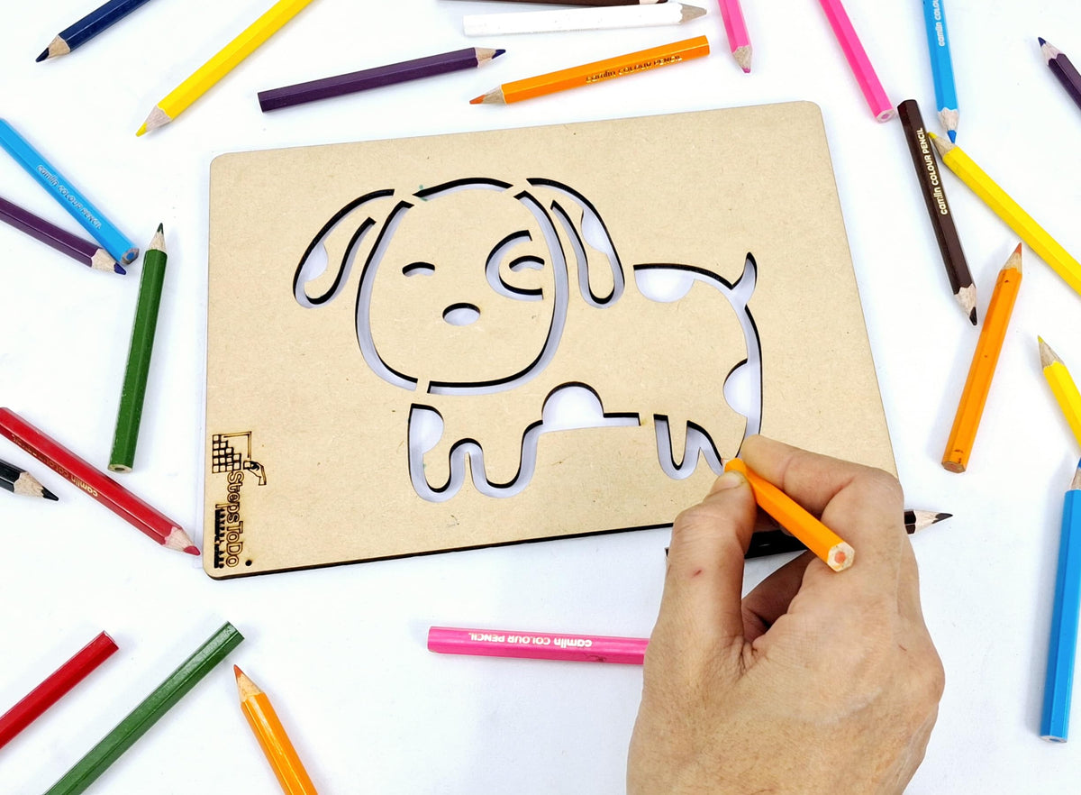 Wooden Farm Animal Stencils with Storage Box – 15 × 21 cm