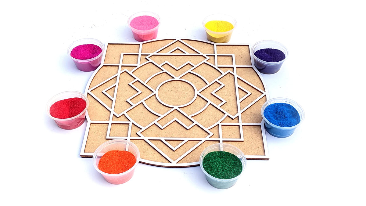 Reusable Floating Rangoli Mat – Design T, 11.5 Inch