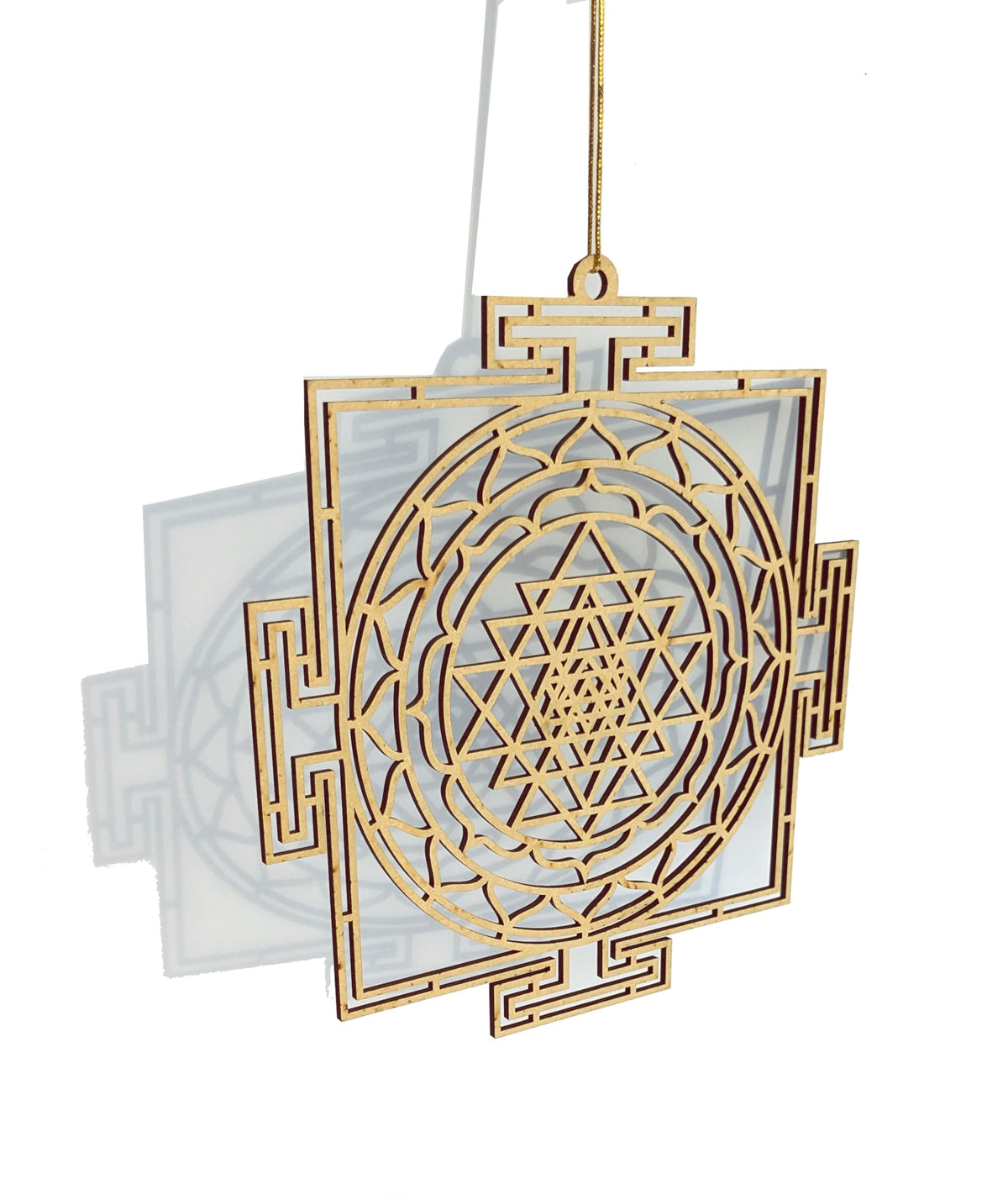 Sri Yantra – Hand-Painted Wooden Wall Art