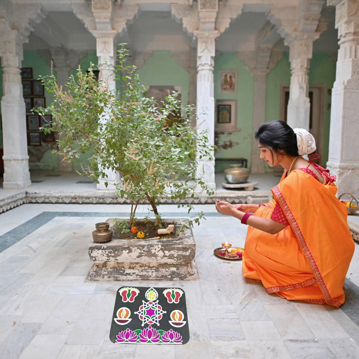 Reusable Rangoli Template Mat – Rectangle