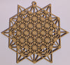 StepsToDo 'Tetrahedron' (Raw MDF, 11.5 inch) | Wooden Sacred Geometry Art | Hand painted room hanging, wall decor | Spiritual Gift | Multiple design choices are available (T366)