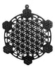 StepsToDo 'Flower of life with seed of life' (Jet Black, 11.5 inch) | Wooden Sacred Geometry Art | Hand painted room hanging, wall decor | Spiritual Gift | Multiple design choices are available (T367)