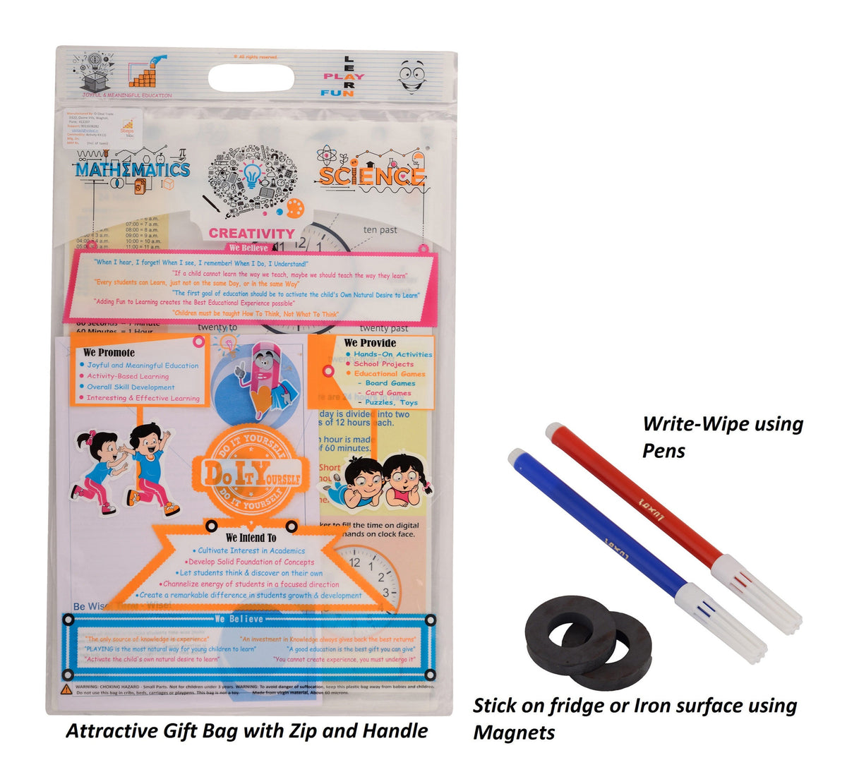 Time & Calendar Learning Kit with Dummy Clock, Diary & Planner