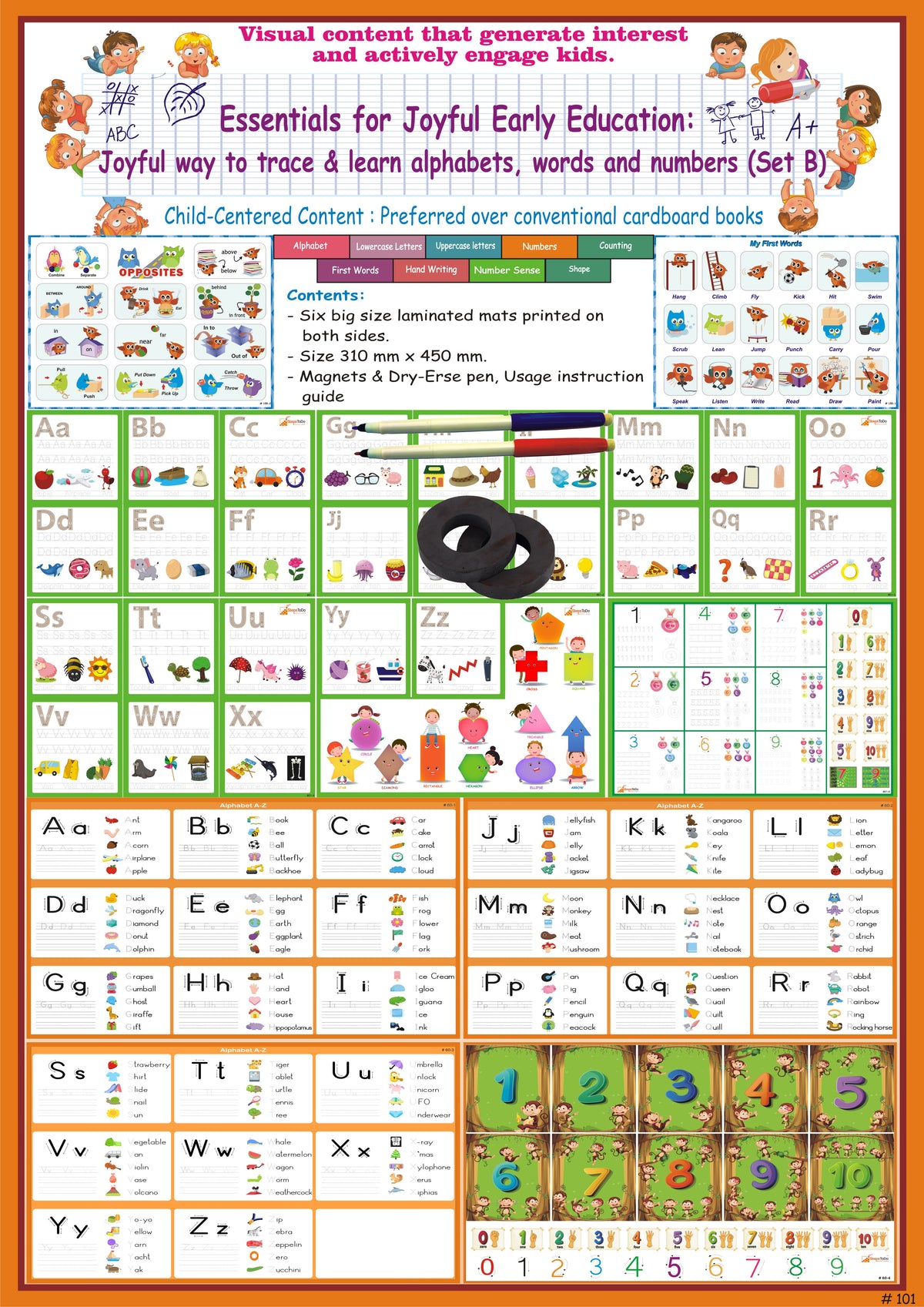 Early Learning Tracing Set B – Alphabets, Words & Numbers