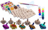 StepsToDo _ Make Your Own Wooden Spinning Top Making Kit | Wooden Engraved Toy Top Making Kit | Toy Top Set of 5 | Birthday Party Return Gift (T310)