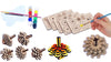 StepsToDo _ Make Your Own Wooden Spinning Top Making Kit | Wooden Engraved Toy Top Making Kit | Toy Top Set of 5 | Birthday Party Return Gift (T310)
