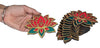 StepsToDo Golden, Red & Green Designer Wooden Lotus Flower Cutouts | Hand Painted Artistic Handicraft | DIY Rangoli, Wall Decoration, Festive Decoration