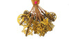 StepsToDo _ 3D Ornament Decoration Kit for Christmas & New Year | Set of 16 Wooden Pendant Set (T350_Gold) | Color: Glittery Golden