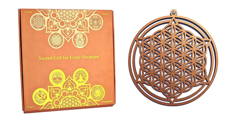 StepsToDo 'Flower of Life' (Metallic Bronze, 11.5 inch) | Wooden Sacred Geometry Art | Hand painted room hanging, wall decor | Spiritual Gift | Multiple design choices are available (T372)