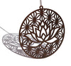 StepsToDo 'Lotus in Ring' (Brown, 11.5 inch) | Wooden Sacred Geometry Art | Hand painted room hanging, wall decor | Spiritual Gift | Multiple design choices are available (T377)