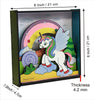 StepsToDo _ Make Your Own 3D Frame | Unicorn & Fairyland Scene | Painted Handicraft Making Kit | Wooden Art and Craft | 8 Inch Square Frame (T405_UNICORN)