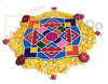 Reusable Rangoli Template Mat with Wooden Base 11.5 Inch (Design T) | Just Fill It Up with Rangoli, Flowers, Pulses | Traditional Art with Modern Day Ease of Use (T388_T)