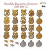 StepsToDo _ Christmas Decoration Ornaments Tags (Set of 28) |  Gift Set Type - C | for Tree, Wall, Window Hanging, Gift Tag | one side Golden & another side Silver (T257)