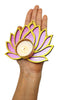 StepsToDo _ Wooden Lotus Cutouts | Golden & Rose Pink (Set of 6) | DIY Rangoli Kit (T305)