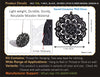 StepsToDo 'Lotus Mandal A' (Jet Black, 11.5 inch) | Wooden Sacred Geometry Art | Hand painted room hanging, wall decor | Spiritual Gift | Multiple design choices are available (T379)
