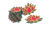 StepsToDo Lotus Flower Wooden Cutouts (Bright Red & Golden) | DIY Rangoli | Decoration for All Festival, Event