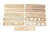 StepsToDo _ My First Writing Kit Set-A | Pattern Tracing Wooden Stencil Kit | Different Patter Lines, Zig-Zag, Waves, Spirals & Shapes | Handwriting Improvement Stencil for Kid (T271)