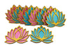 StepsToDo _ Golden Frame Lotus Cutouts (Set of 12) | Rose Pink (6) + Ocean Blue (6) | DIY Rangoli, Home Decor, Decoration for Festival, Pooja, Wedding & Festival Gift (HU-GHT4-O7OV)