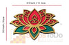 StepsToDo Golden, Red & Green Designer Wooden Lotus Flower Cutouts | Hand Painted Artistic Handicraft | DIY Rangoli, Wall Decoration, Festive Decoration