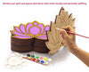 StepsToDo _ Unfinished Lotus Wooden Cutout (Type A) | Vintage Look Lotus Cutouts (4 inch) | Artistic Handicraft _ Wall Hanging _ Floor Rangoli _ Reusable Festive Home Decor for Diwali Navratri Pooja (T332)