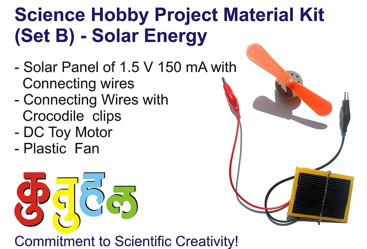 Solar Hobby Kit B – Solar Panel, DC Motor & Fan
