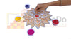 Reusable Rangoli Template Mat with Wooden Base 11.5 Inch (Design R) | Just Fill It Up with Rangoli, Flowers, Pulses | Traditional Art with Modern Day Ease of Use (T388_R)