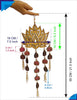 StepsToDo _ Pink & Golden Lotus Flower Wind Chime with White Beads & Mini Lotus (55cm X 19cm) | Handmade & Hand Painted | Hanging Wooden Lotus for Wall and Window Decoration (T360)
