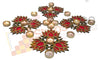 StepsToDo Lotus Flower Wooden Cutouts (Bright Red & Golden) | DIY Rangoli | Decoration for All Festival, Event