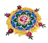 Reusable Rangoli Template Mat with Wooden Base 11.5 Inch (Design D) | Just Fill It Up with Rangoli, Flowers, Pulses | Traditional Art with Modern Day Ease of Use (T388_D)