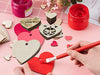StepsToDo _ Premium Wooden Heart Ornament (Set of 29) | Love Gift Tag Cum Greeting Card | Cutout for Valentine Day, Anniversary & Wedding Decoration | Customize Color Write Message, Hang, Packing Label (T279)