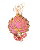 StepsToDo _ Two Sided Hanging Lotus Wooden Cut-Out/Latakan/Backdrops | Rose Pink and Ocean Blue Colored Handicraft | Gift Pack & Decoration for Diwali, Dashera, Pooja, Decorations, Festival Gift, Wedding Decorations (T326)