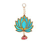 StepsToDo _ Two Sided Hanging Lotus Wooden Cut-Out/Latakan/Backdrops | Rose Pink and Ocean Blue Colored Handicraft | Gift Pack & Decoration for Diwali, Dashera, Pooja, Decorations, Festival Gift, Wedding Decorations (T326)