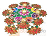 StepsToDo Golden, Red & Green Designer Wooden Lotus Flower Cutouts | Hand Painted Artistic Handicraft | DIY Rangoli, Wall Decoration, Festive Decoration