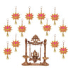 StepsToDo _ Rose Pink & Glittery Golden Lotus Wooden Hanging (22 cm X 12 cm) | Hanging Latkans, Backdrops, Wall Decor, Festival Gift | Handicraft Decoration for Diwali, Dashera, Pooja, Decorations, Events, Wedding Decorations (T331)
