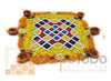 Kolam / Muggulu Pattern Reusable Rangoli Template Mat with Wooden Base 11.5 Inch (Design A) | Just Fill It Up with Rangoli, Flowers, Pulses | Traditional Art with Modern Day Ease of Use (T398_A)