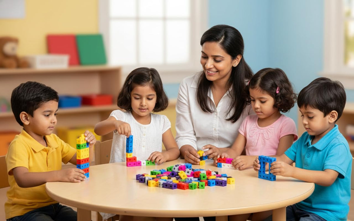 Unifix Linking Maths Cubes – 100 Pieces, 2 cm, 10 Colours
