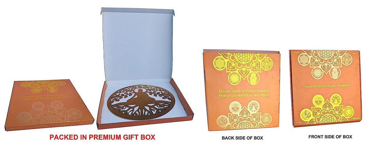 Tree of Life with Buddha – Hand-Painted Wall Art