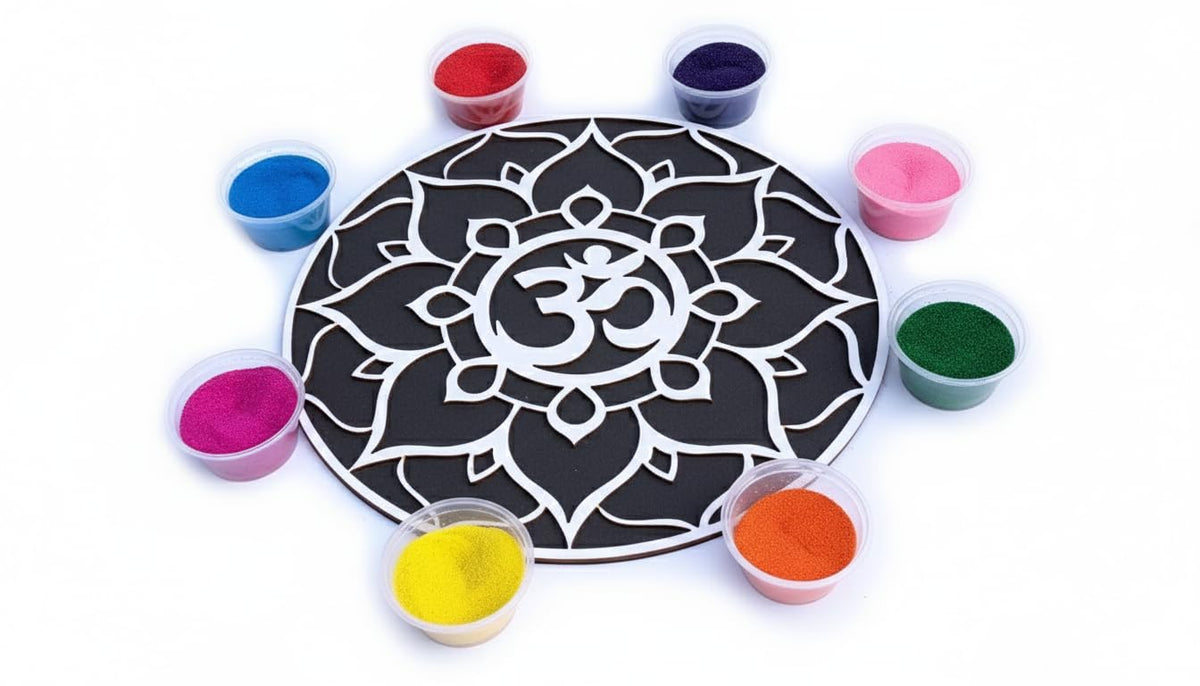 Reusable Floating Rangoli Mat – Design D, 11.5 Inch