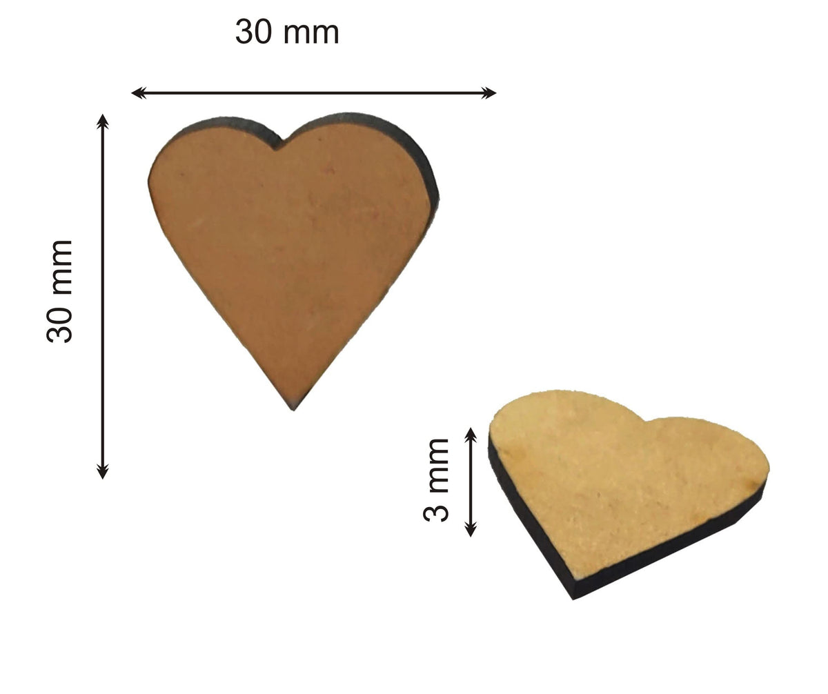 Ocean Blue Wooden Heart Cutouts – Pack of 100
