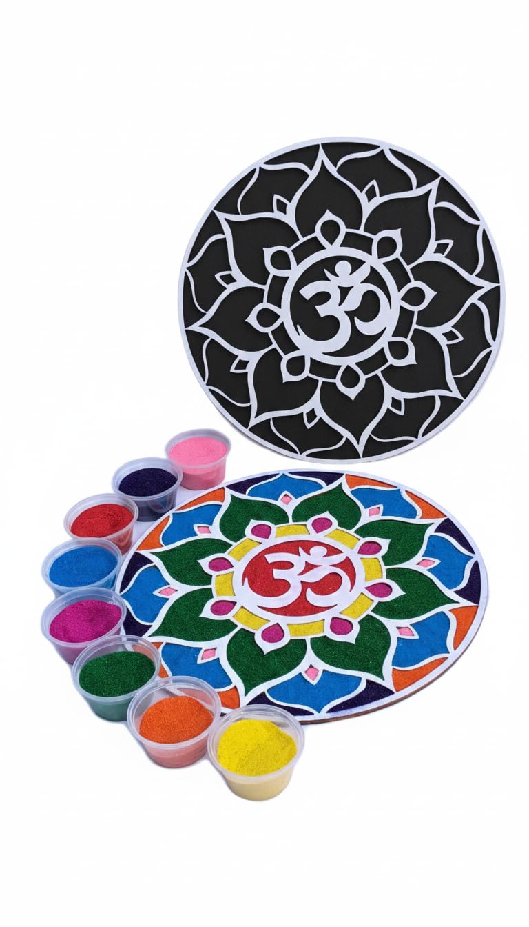 Reusable Floating Rangoli Mat – Design D, 11.5 Inch