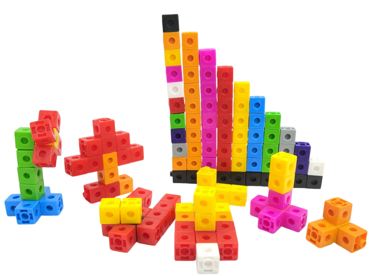 Unifix Linking Maths Cubes – 100 Pieces, 2 cm, 10 Colours