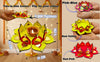 StepsToDo Reversible Lotus Tealight Candle Holders – Set of 2 | Dual-Sided Wooden Diya with Mirror Work | Handcrafted Festival Décor for Diwali, Pooja, Mandir & Gifting