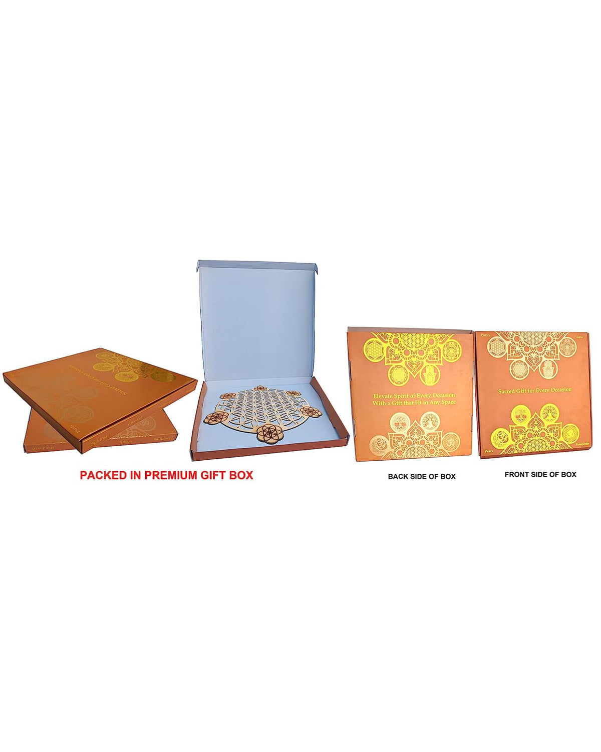 Flower & Seed of Life – Hand-Painted Wooden Wall Art