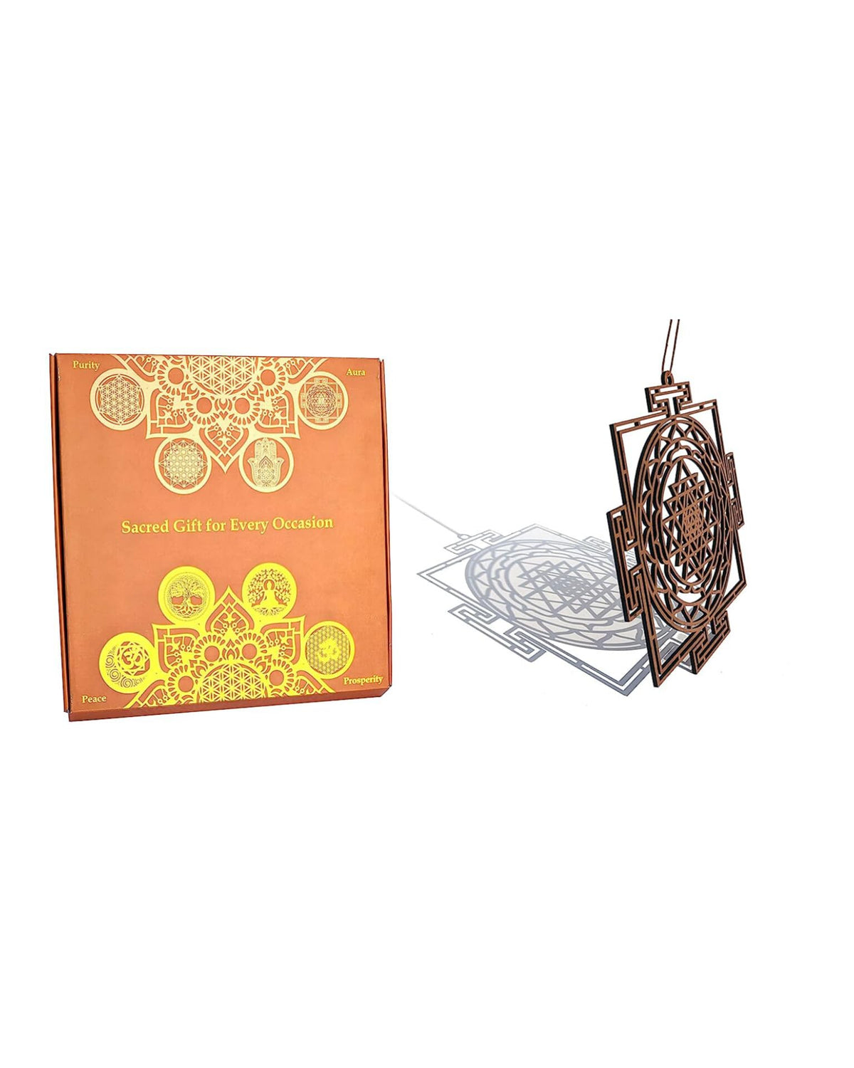 Sri Yantra – Hand-Painted Wooden Wall Art