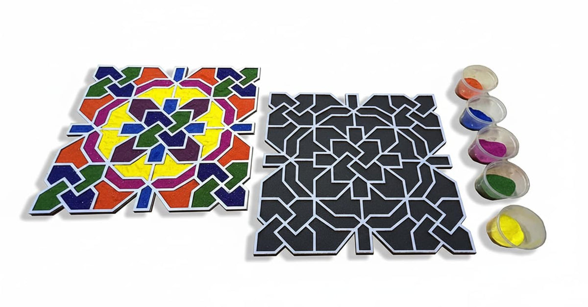 Reusable Floating Rangoli Template Mat – Design A, 11.5 Inch